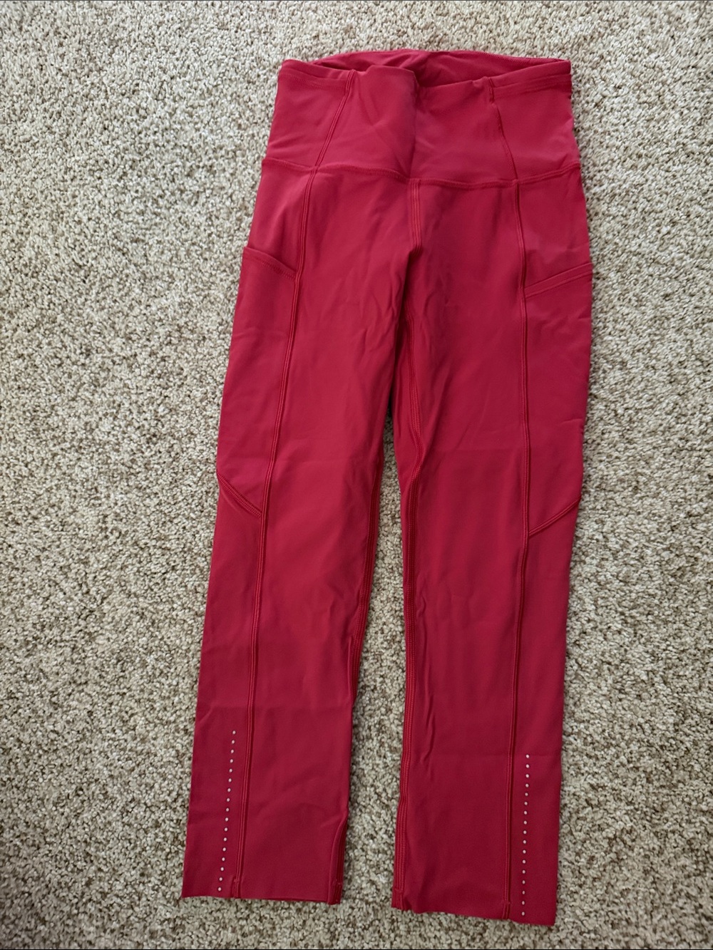 lululemon athletica Red High-Waist Pocket Leggings